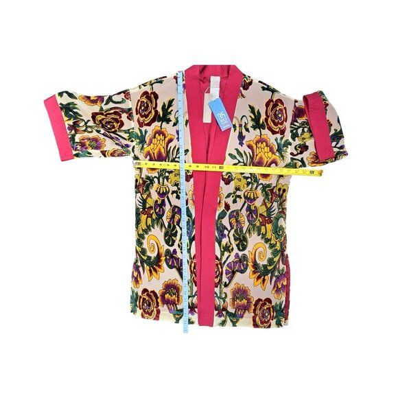 Chico's Burnout Kimono Jacket Small Medium Special Edition New Tags Velvet Silk - Picture 11 of 12